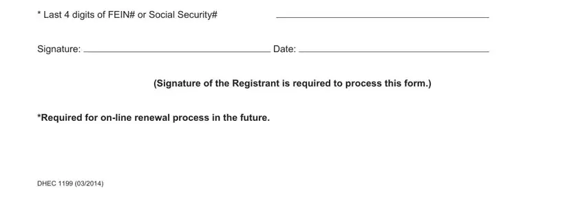 Form Dhec 1199 completion process detailed (step 2)