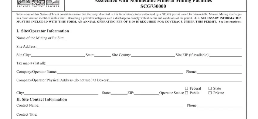 Filling out part 1 of Form Dhec 3559