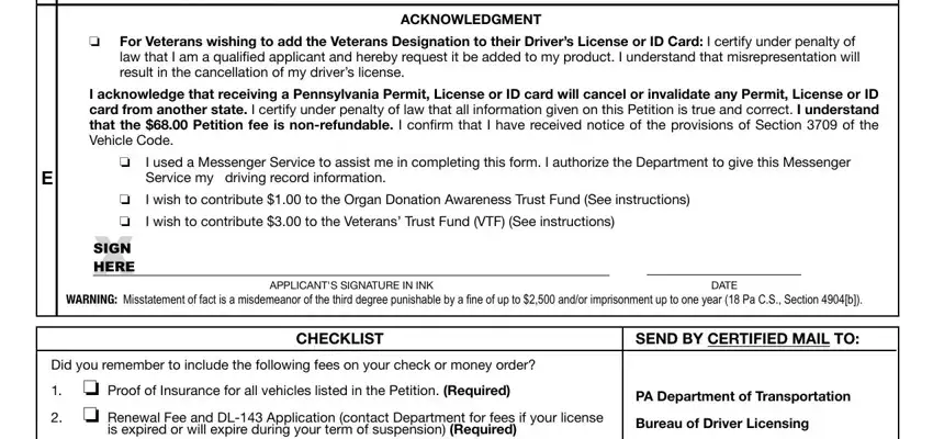 SIGN, ACKNOWLEDGMENT, and WARNING Misstatement of fact is a in pa occupational license