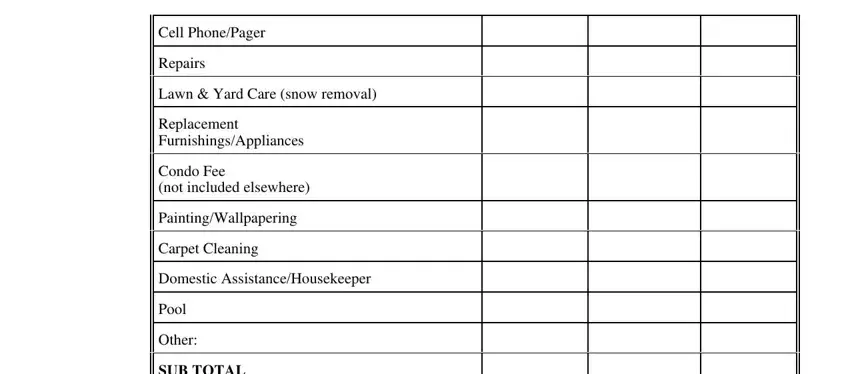 Step number 3 of filling in maryland financial statement long