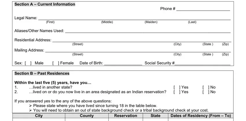 Stage number 1 of filling out Form Dphhs Qad Crl 18