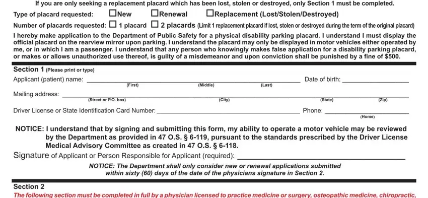 oklahoma disability placard completion process outlined (stage 1)