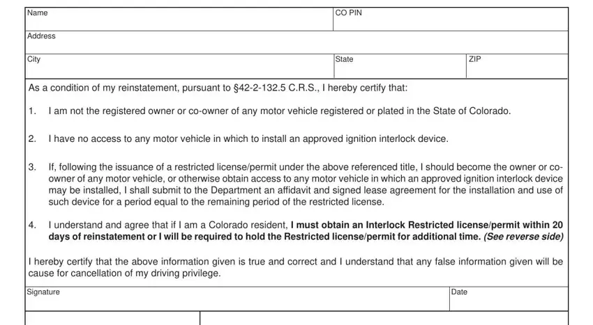 Writing segment 1 in declaration of non ownership form