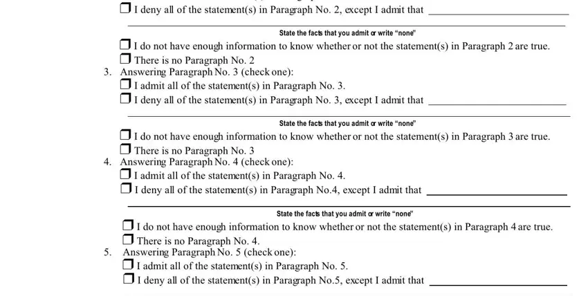Tips to fill in maryland answer to complaint portion 2