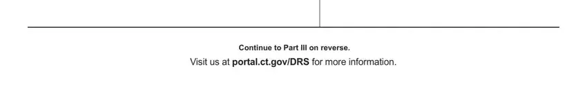 Continue to Part III on reverse, Visit us at portalctgovDRS for, and Continue to Part III on reverse in Form Drs Pw
