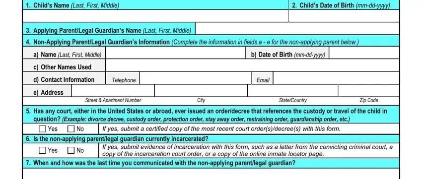 Part no. 1 in filling in ds form 5525
