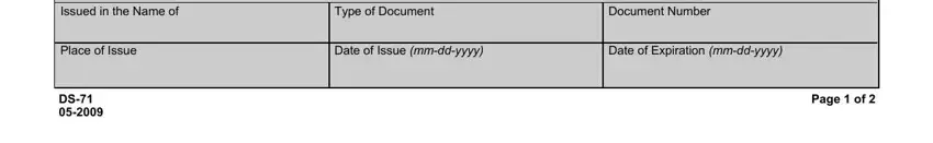 Stage no. 3 in submitting form ds 71 2021