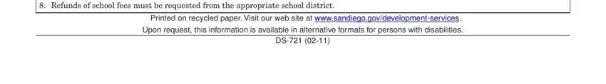 Printed on recycled paper Visit, Refunds of school fees must be, and Refunds of Facilities Beneﬁt of Form Ds 721