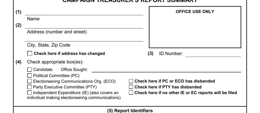 Filling out segment 1 of Form Ds De 12