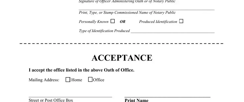 Completing part 2 in oath of office sample format
