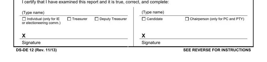 Form Ds De 12 completion process shown (stage 3)