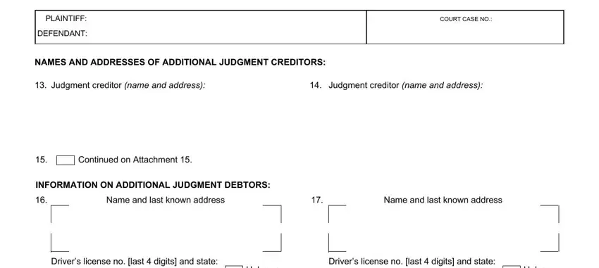 Filling out part 4 of Form Ej 001