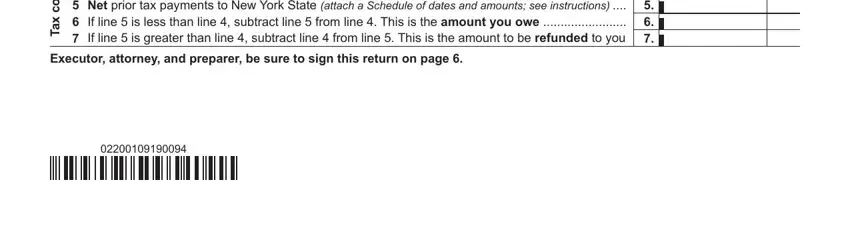 Filling out section 3 of 706 form tax fillable
