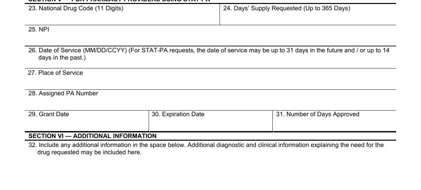 Part number 5 for filling in wisconsin prior authorization