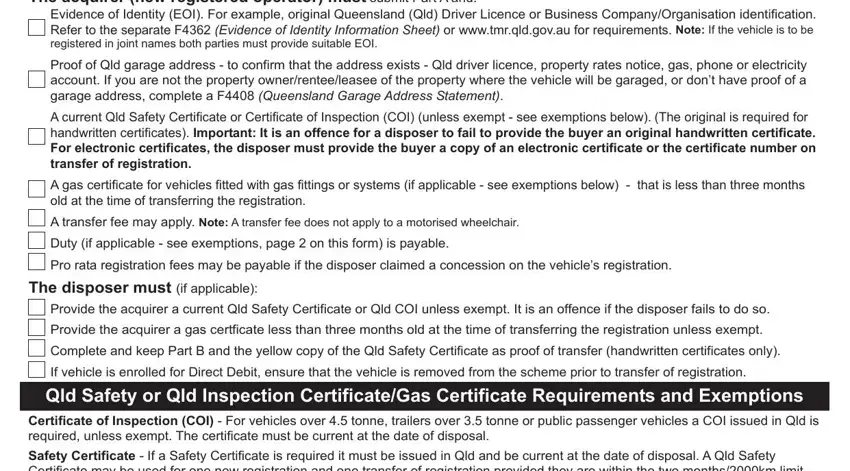 How one can fill in change of ownership car qld stage 1