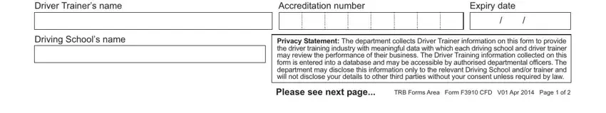 The right way to fill out driving test appointment sheet step 3