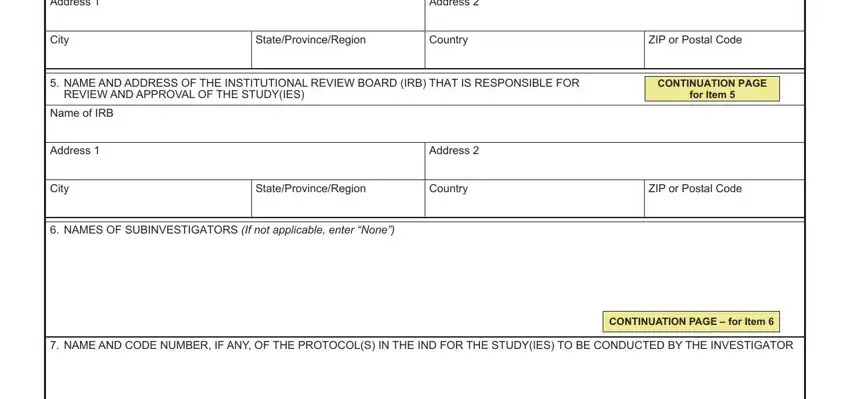 Step no. 2 for filling in fda statement