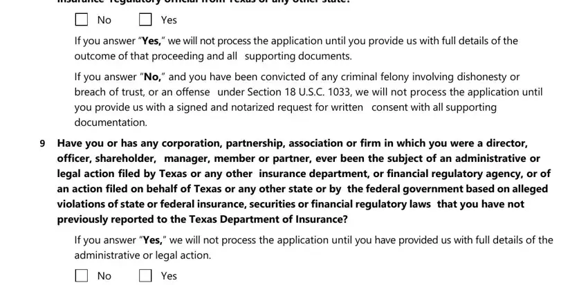 Completing section 3 of tdi application