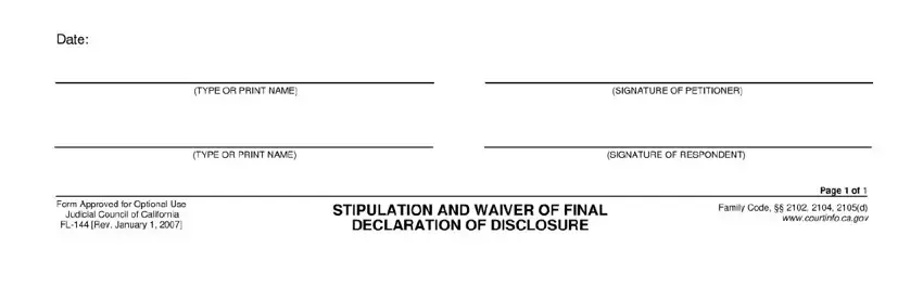 Filling in part 2 in 144 california form