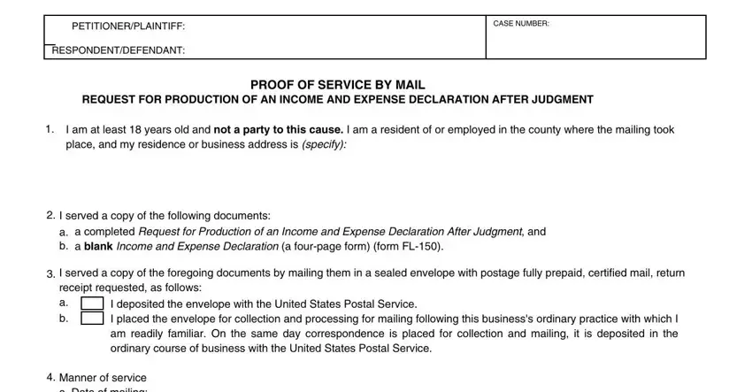 Writing section 3 of request income expense