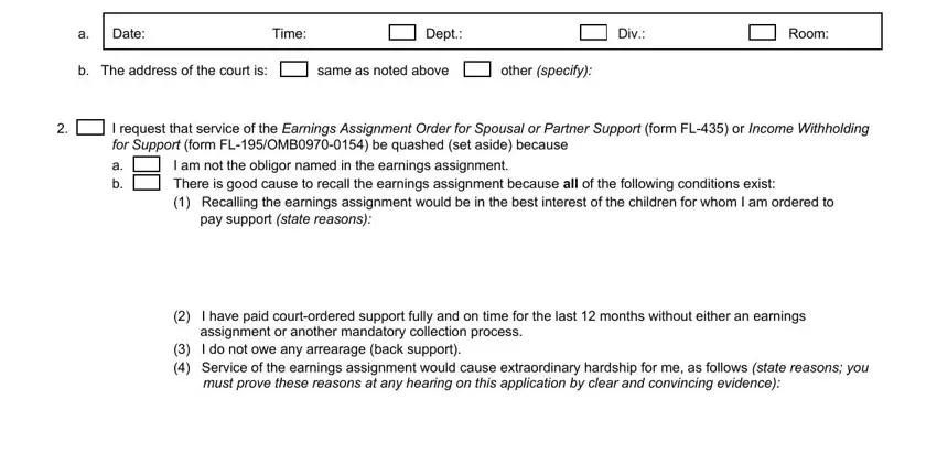 other specify, Div, and Dept of form assignment fl