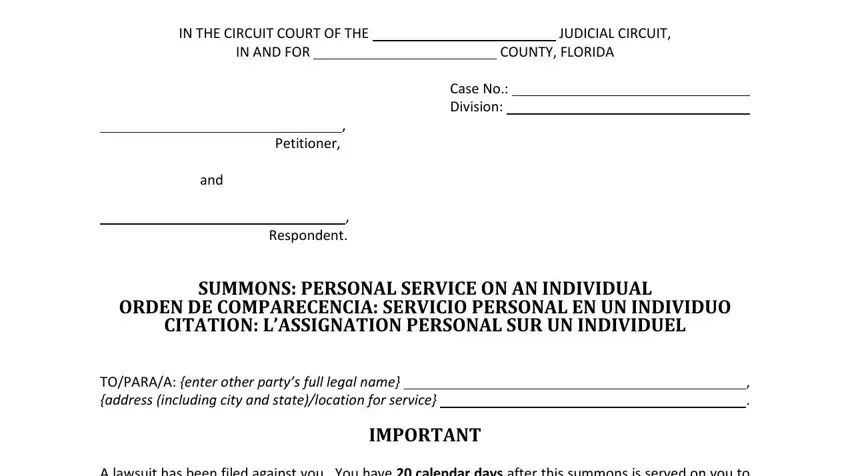 TOPARAA ecidter other partys full, IN THE CIRCUIT COURT OF THE, and CITATION LASSIGNATION PERSONAL SUR inside broward county summons form