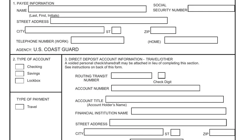 Stage number 1 for filling out 2231 processing federal fillable