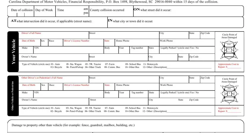 traffic collision report completion process described (step 1)