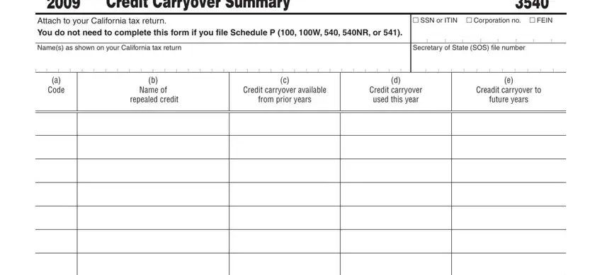 Form Ftb 3540 conclusion process outlined (stage 1)