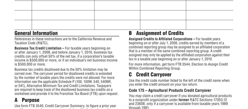 Form Ftb 3540 writing process clarified (stage 2)