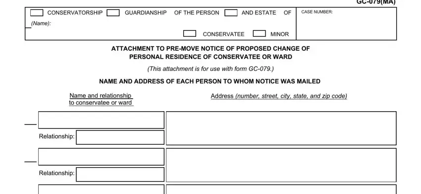 Stage no. 1 for submitting california 079 form fill