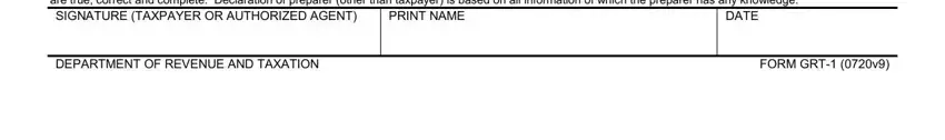 Part number 3 in completing the form grt