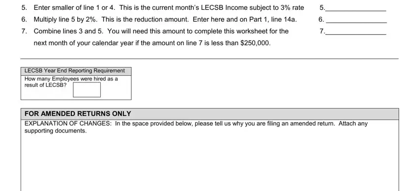 LECSB Year End Reporting, next month of your calendar year, and FOR AMENDED RETURNS ONLY of the form grt