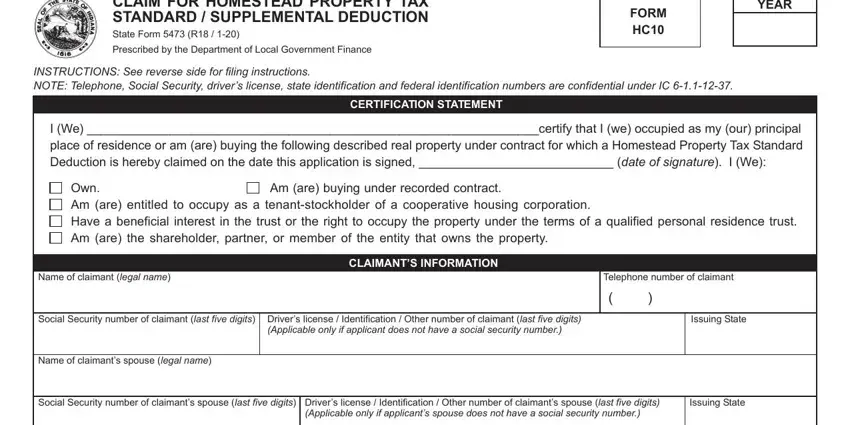 Ways to complete indiana homestead tax stage 1