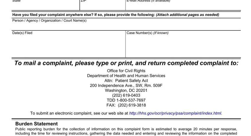 The way to fill out Form Hhs 758 stage 4