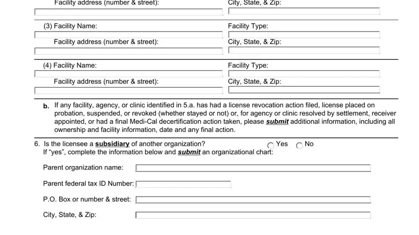 Facility Type, Yes, and Facility Name of hs200