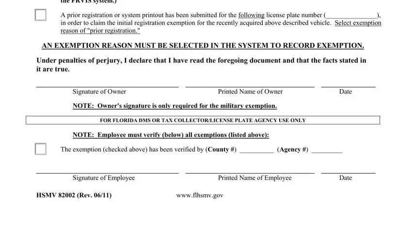 Filling in segment 2 in flhsmv
