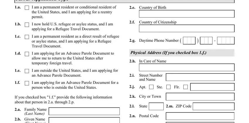 Completing section 3 of application travel document