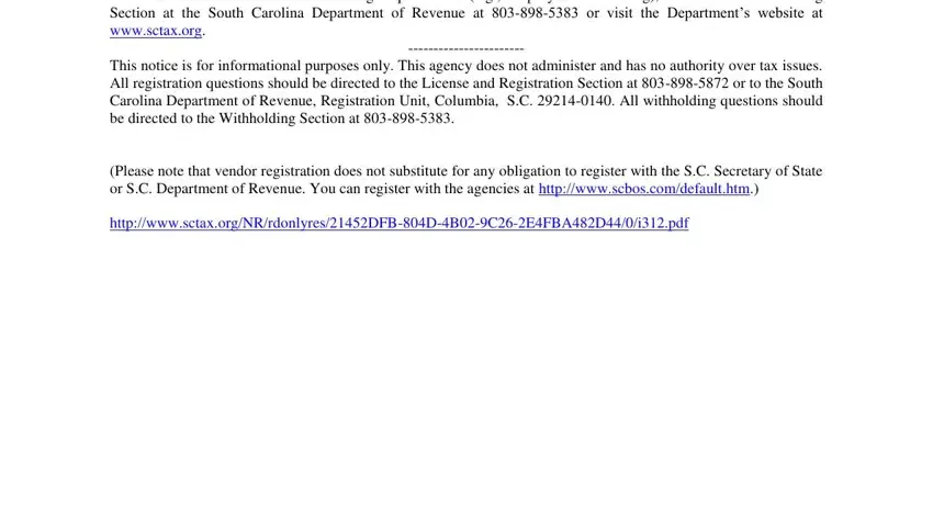 Filling out section 3 of informational