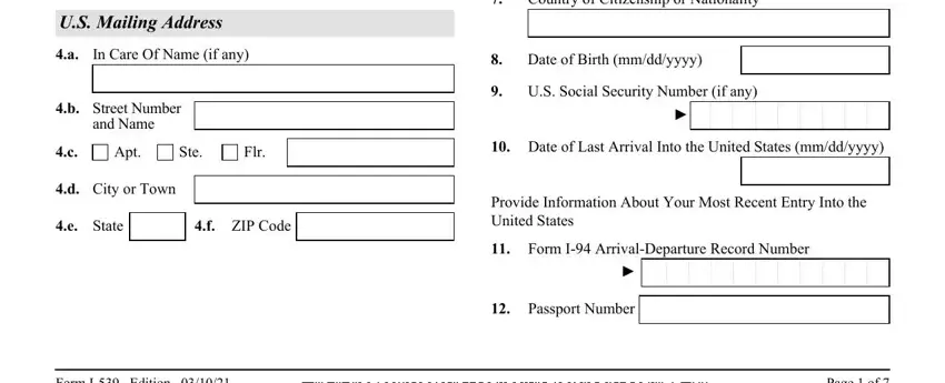 Simple tips to fill in 539 uscis online portion 2