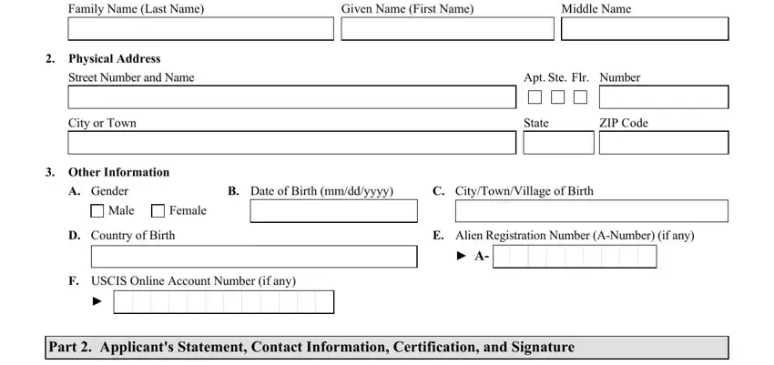 Step # 1 of submitting i693 uscis