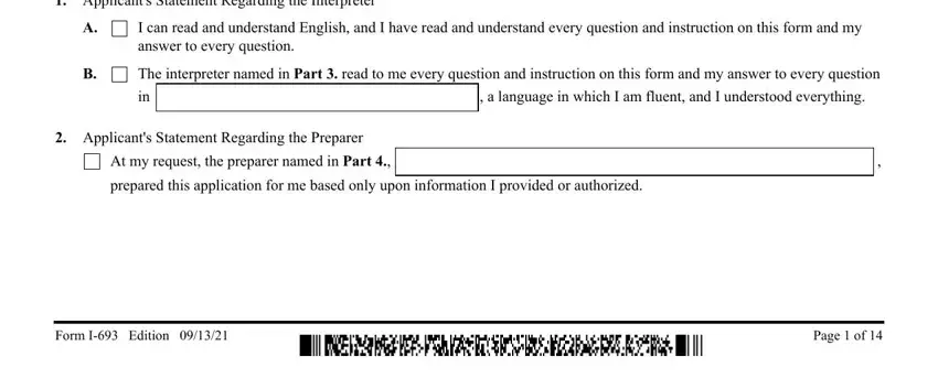 Step # 2 of completing i693 uscis