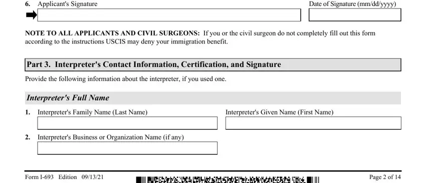 Writing section 4 of i693 uscis