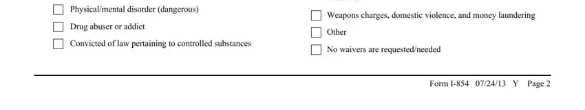 Best ways to fill in inadmissibility part 5