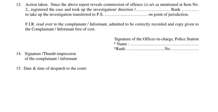 Step number 5 for submitting fir form pdf download