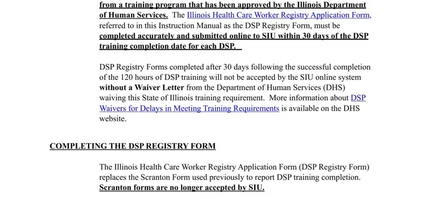 Completing section 1 in Form Il462 1292