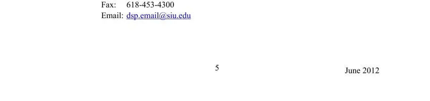 Tel  Fax  Email dspemailsiuedu, June, and June inside Form Il462 1292