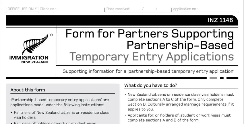 Stage no. 1 in filling out inz 1241 form