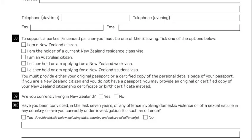 Completing section 3 of inz 1241 form