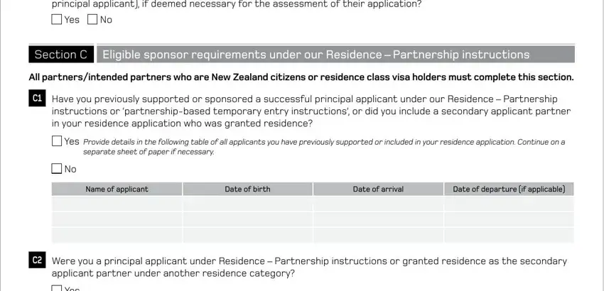 Completing section 4 of inz 1241 form